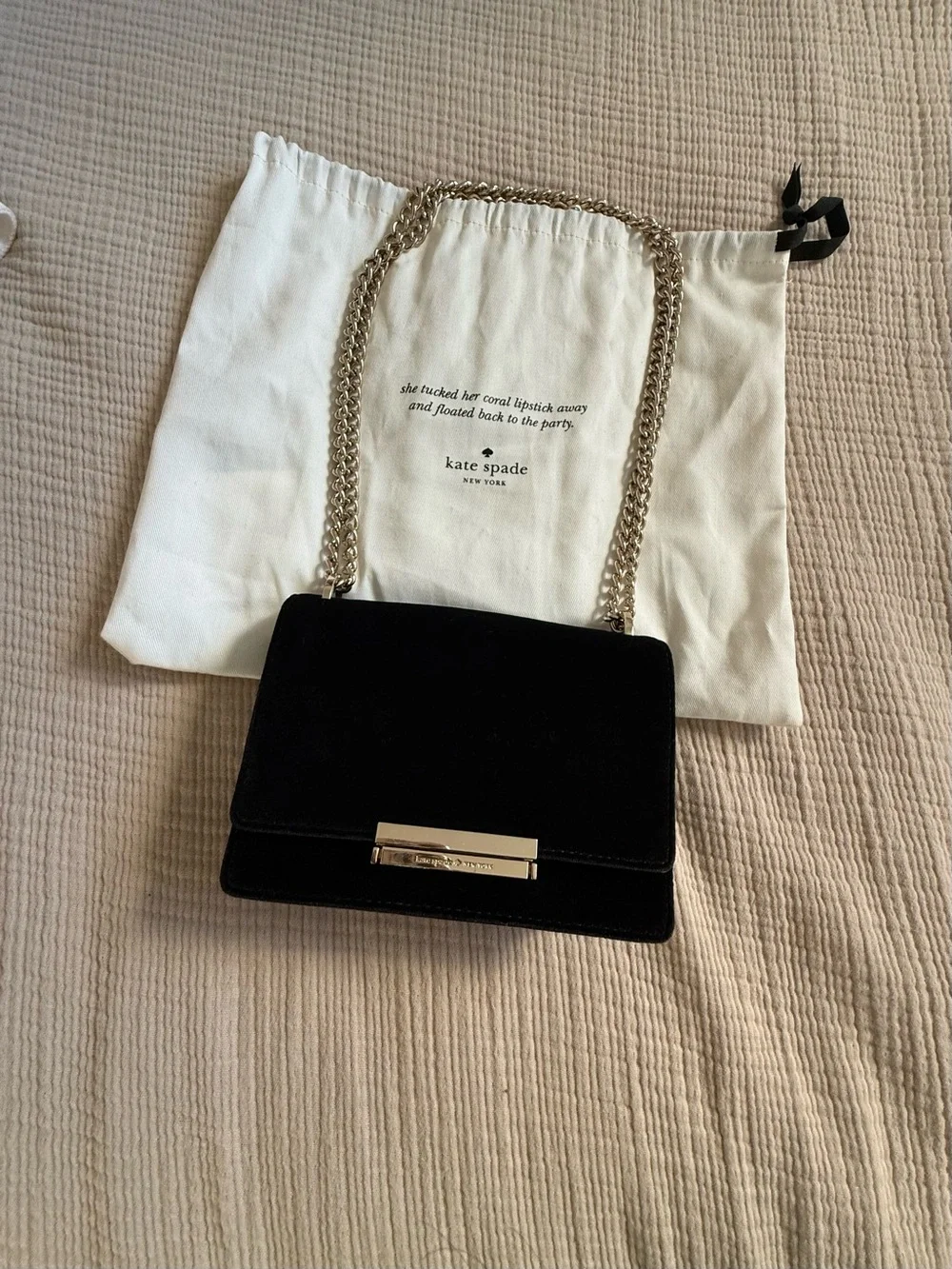 kate spade Black Crossbody Bag with Gold Chain